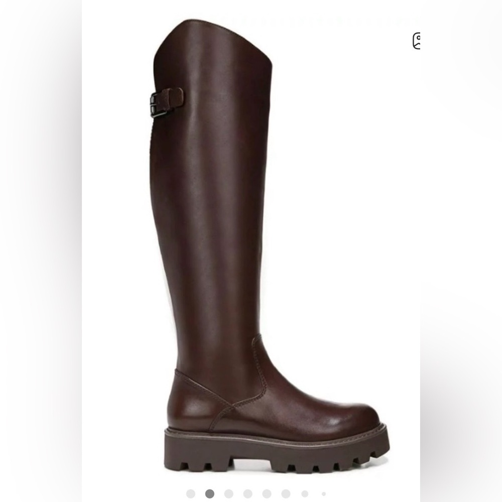 Franco Sarto Women's Over-The-Knee Brown Leather Riding Boot